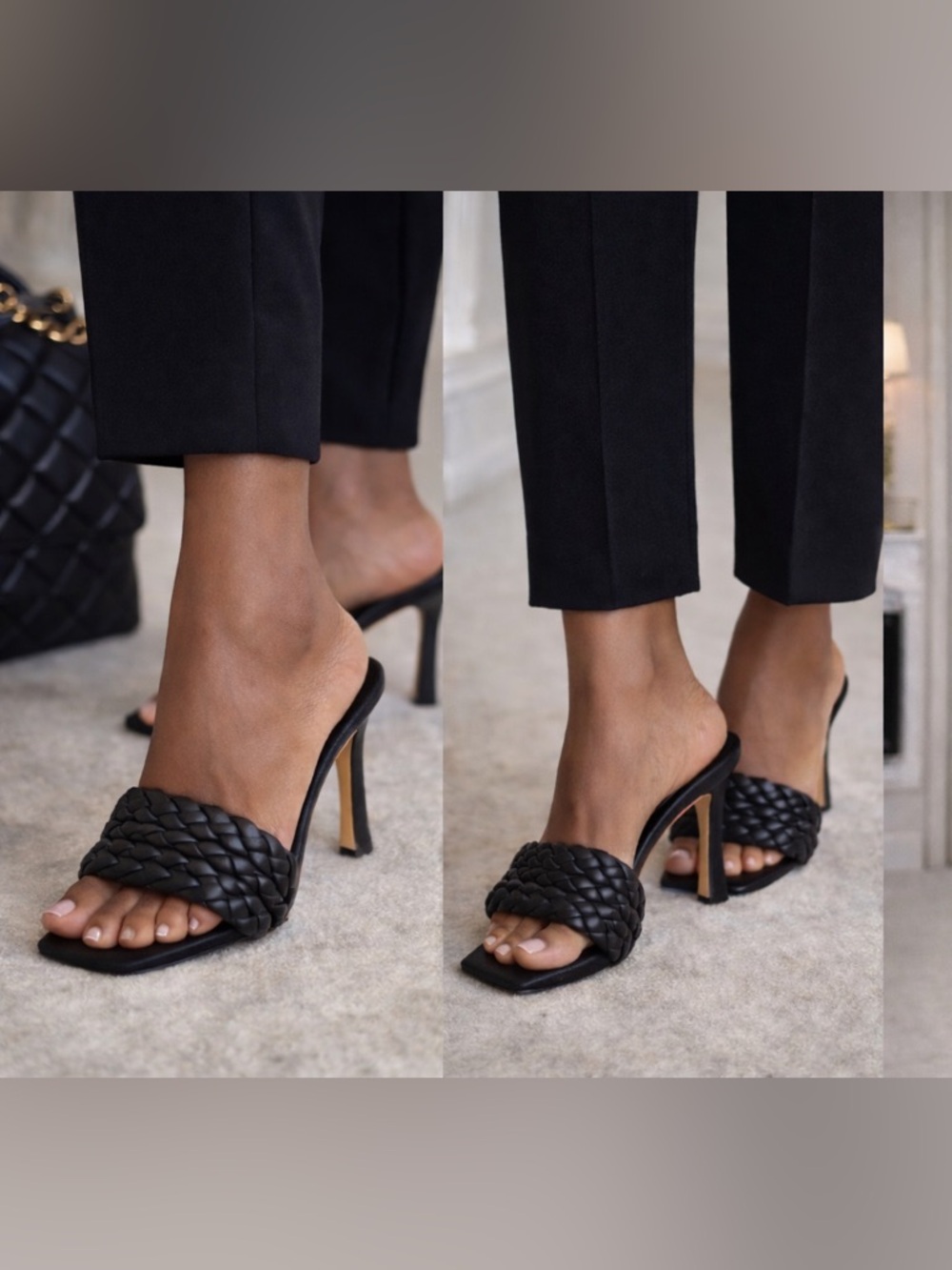 Vince Camuto Black Braided Heels